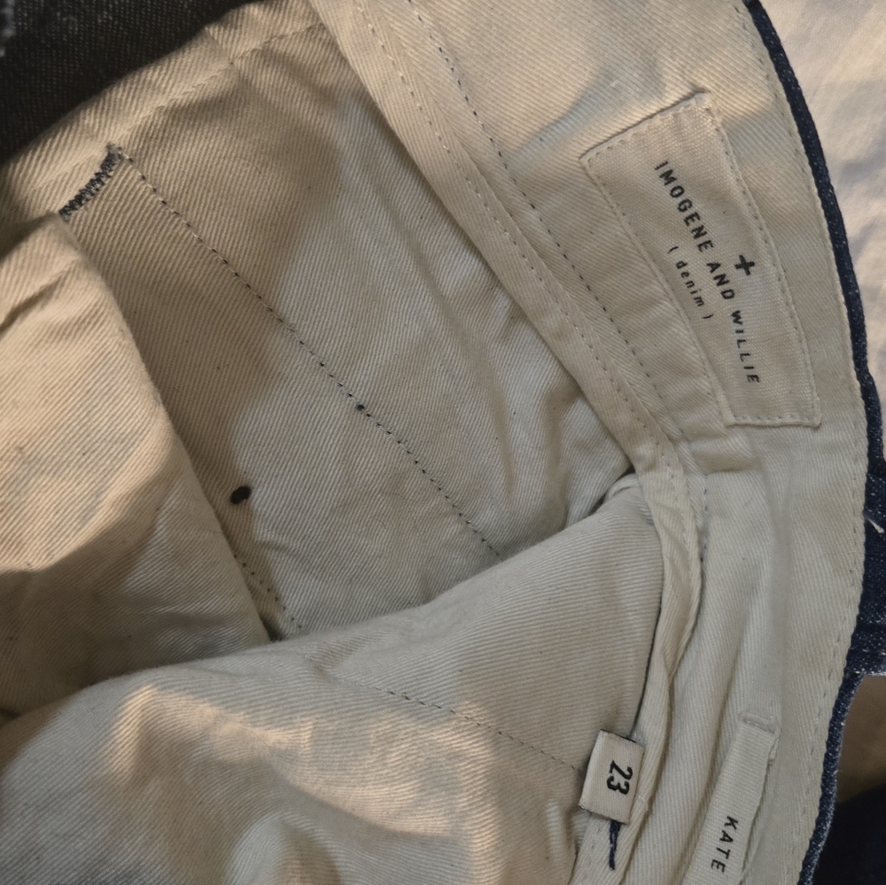 imogene + willie kate indigo rigid high-rise trouser leg chino 23 - Picture 8 of 8